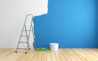 office space productivity by blue paint